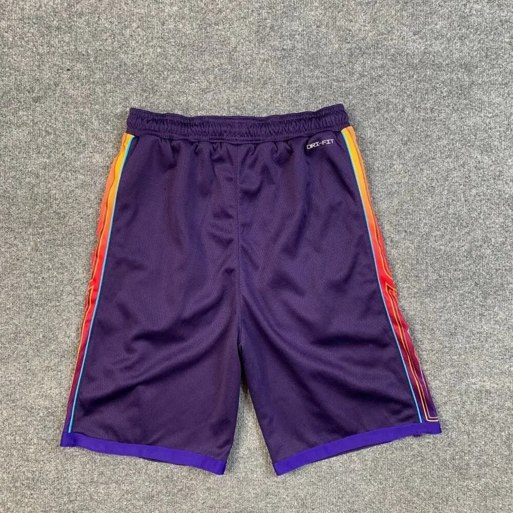 Phoenix Suns Shorts Boys Youth L Large Purple Player Engineered Basketball Nike